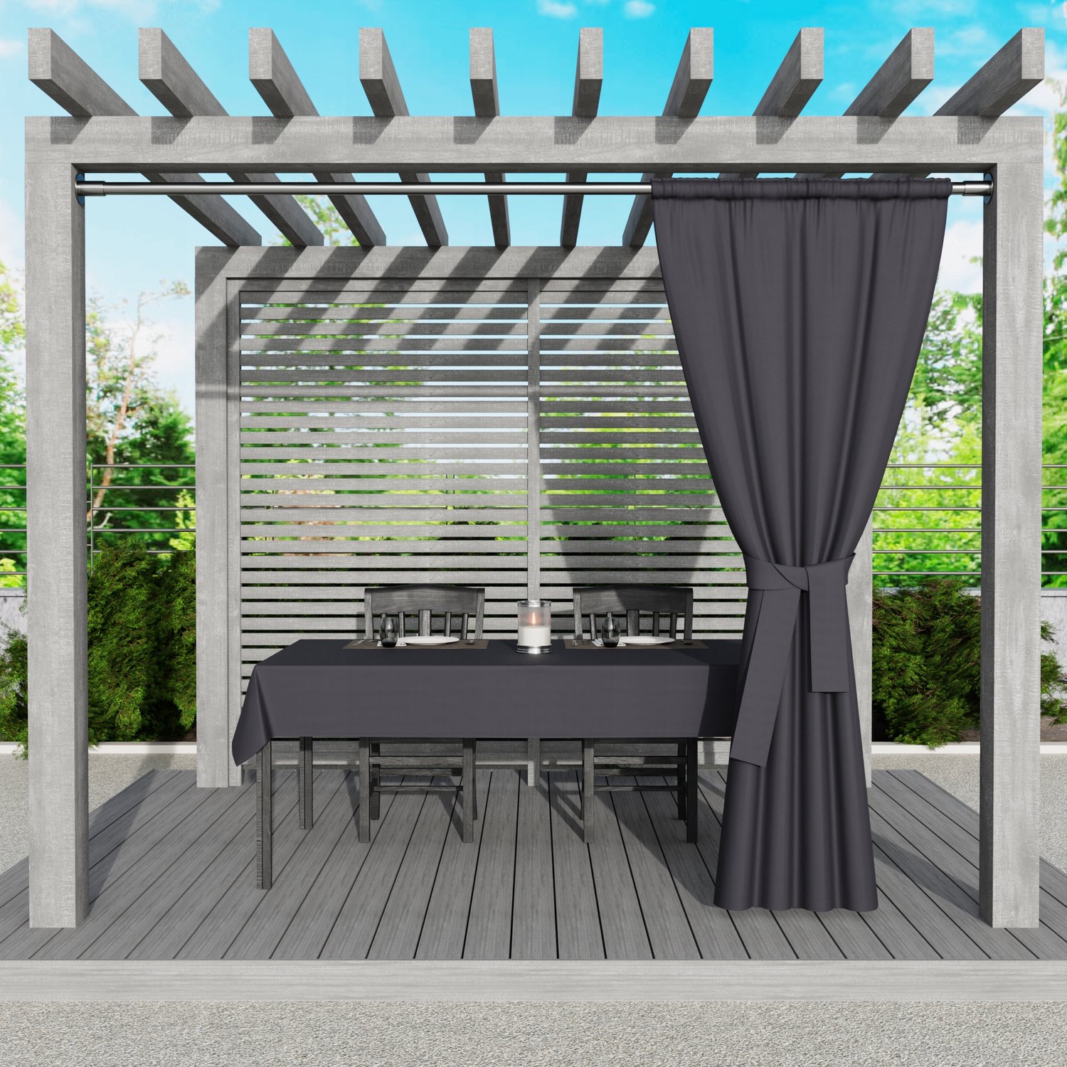 Waterdichte Tuin Gordijn Set met Sjerp voor Pergola 155x260cm
