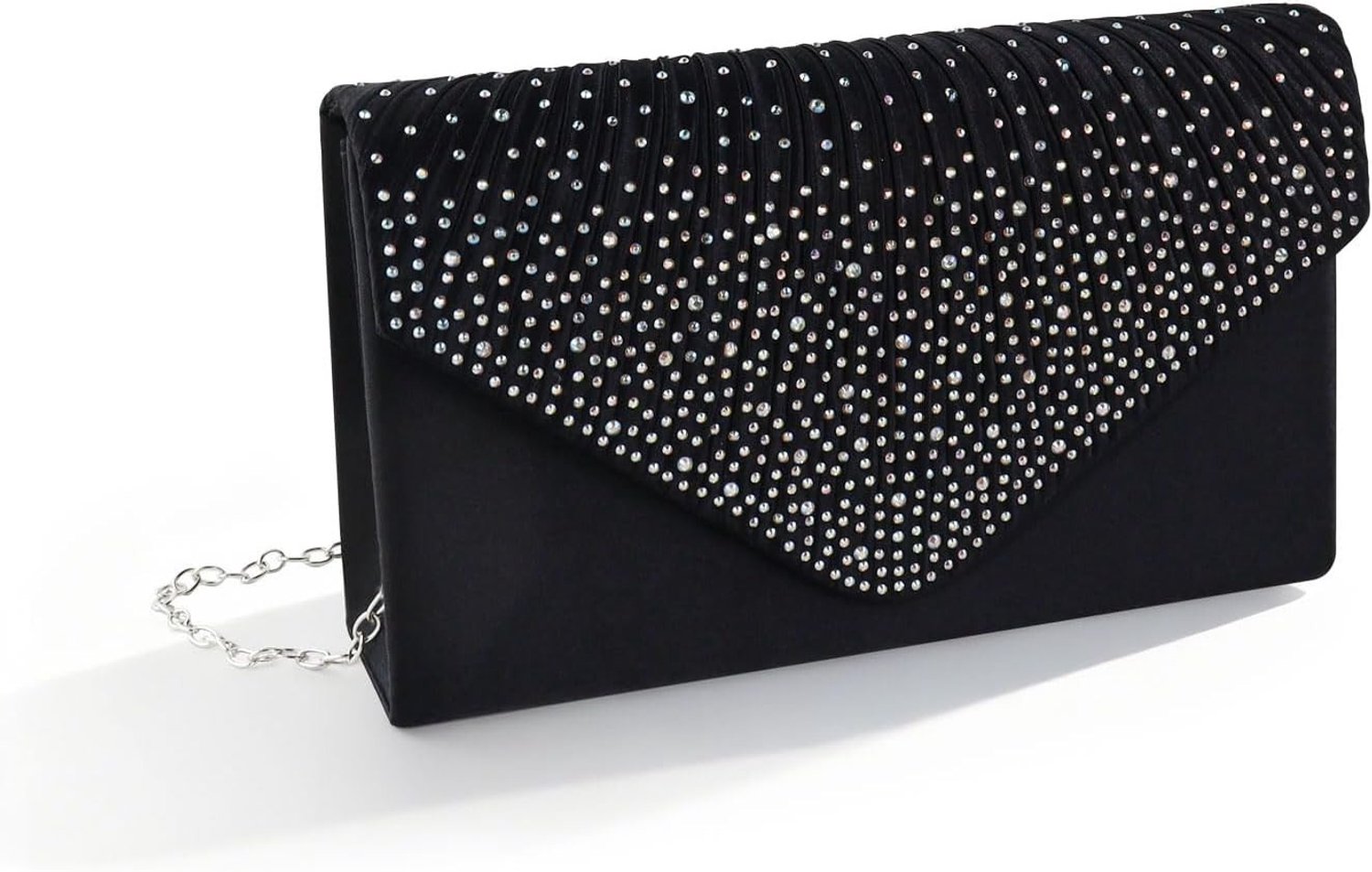 Stijlvolle Avondtas voor Dames, Glanzende Strass Satijn, Kleine Handtas met Afneembare Schouderriem, Lichtgewicht Polyester Tas voor Feestjes, Diner en Bruiloften