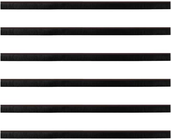 6 stuks deurborstelafdichtingen, aluminiumlegering, bruin, 100 cm — afbeelding 4