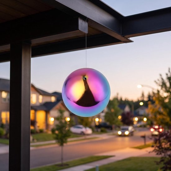 2 Stuks Roestvrijstalen Bol met Spiegelglans Lichtgewicht Metalen Decoratieve Tuinbollen Roestbestendig Reflecterend voor Buiten Tuin — afbeelding 3