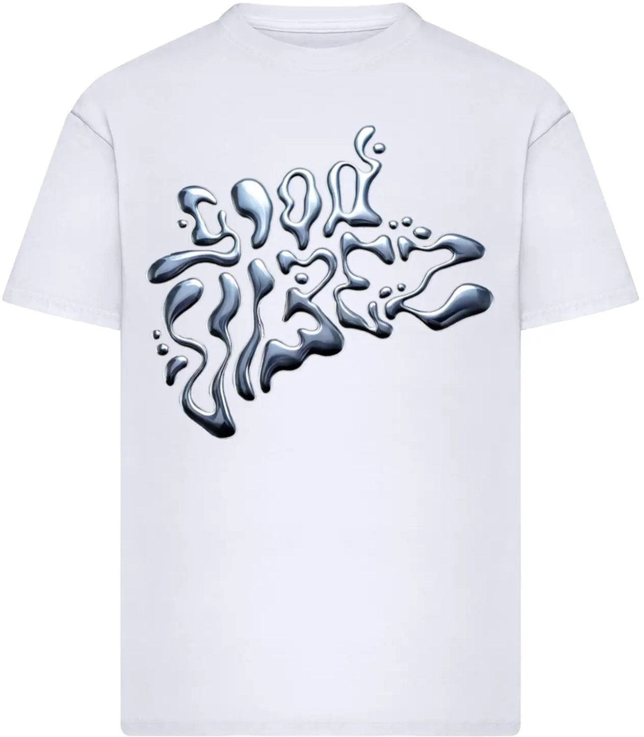 Oversized T-shirt Mister Tee Good Vibez Chrome Wit