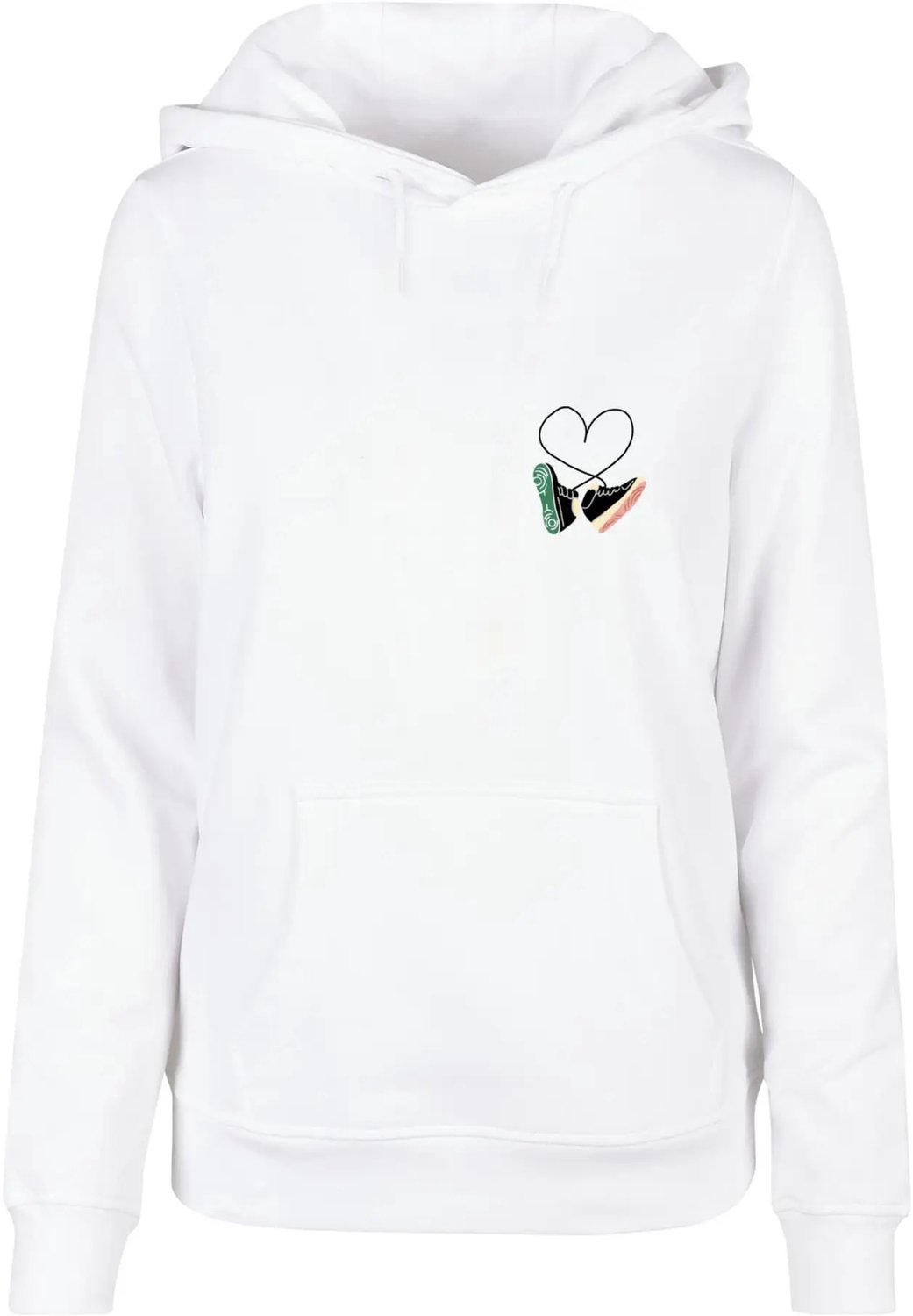 Dames Hoodie Mister Tee Kicks Love Basic Wit