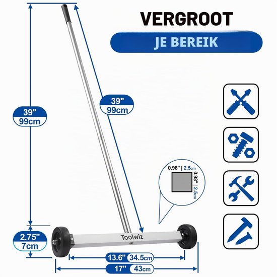 Magneetveger - 43,2 cm - 4 kg draagvermogen - In hoogte verstelbaar — afbeelding 5
