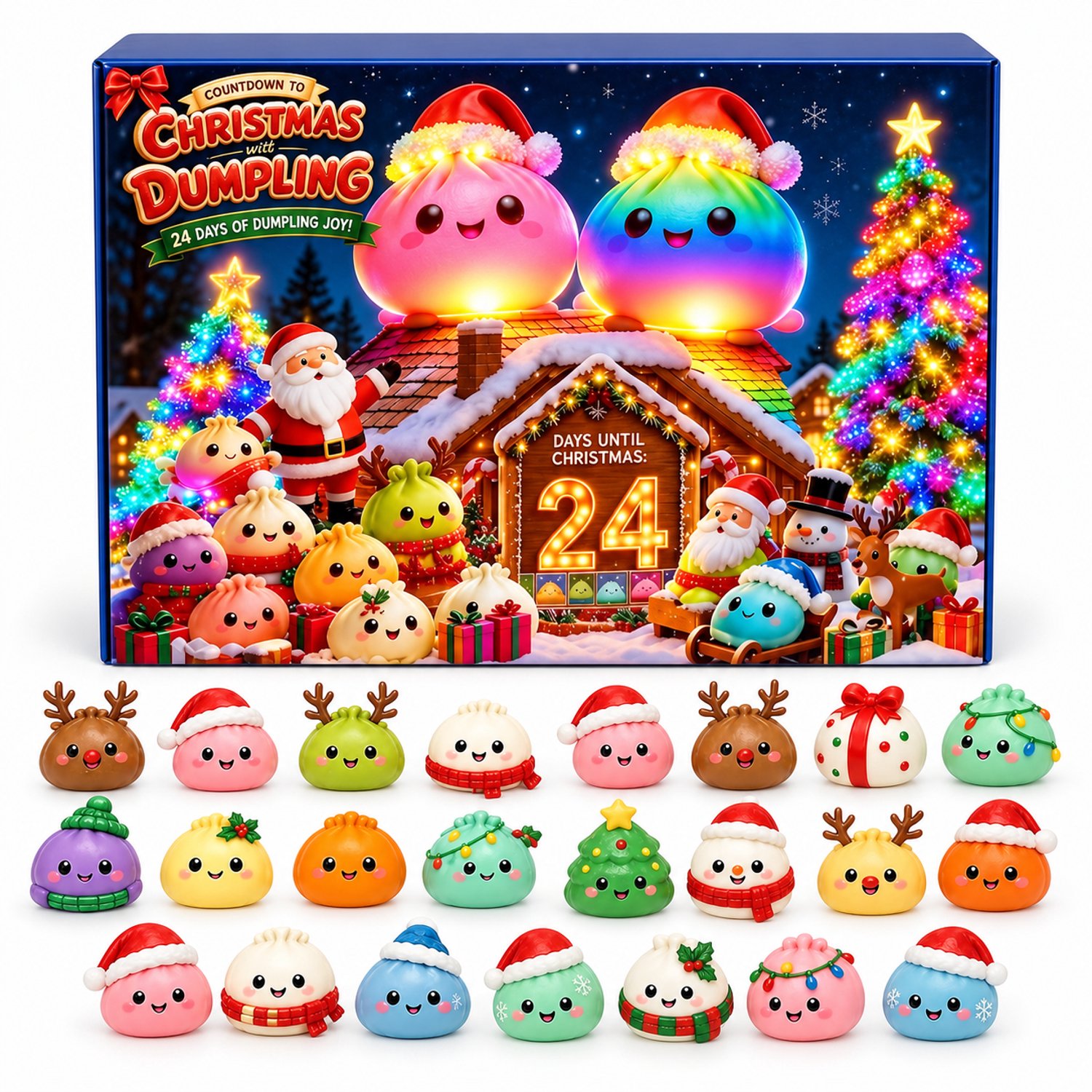 Bobypet Kalender 2026 - Gloeiende broodjes - Kerst aftelkalender - 24 dagen - 24 kleine blindboxen - Kerst blindbox - Voor Als kerstcadeau of als kerst adventskalender