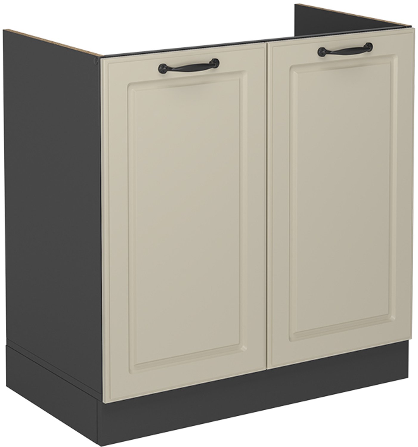Vicco Wastafelkast R-Line, Zand landelijk/Antraciet, 80 cm zonder werkblad