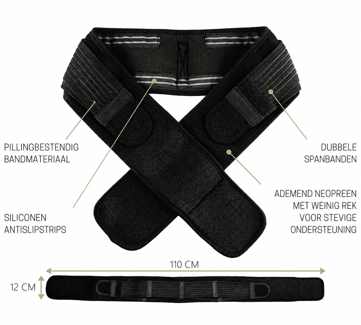 DOWO® - Bekkenbrace - Bekkenband - Lendensteun voor mannen en vrouwen - Buikband voor zwangere vrouwen - Zwangerschapsgordel - 76 CM tot 102 CM – foto 3