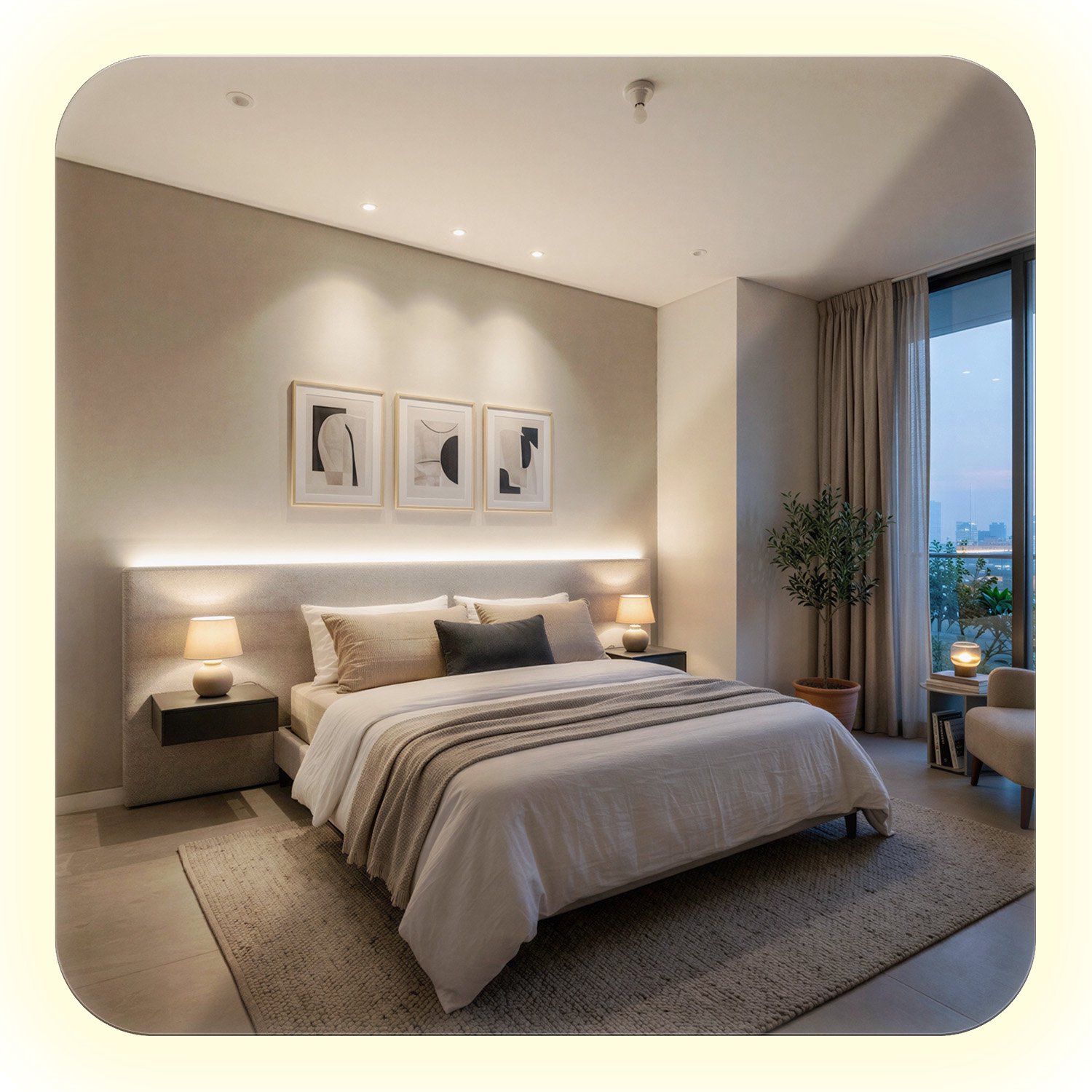 WallMuralia Rechthoekige wandspiegel met afgeronde hoeken - 50x50 cm - Neutraal LED licht - Spiegel met LED verlichting - Minimalistisch Spiegel - Toiletspiegel Met Licht Neutraal licht