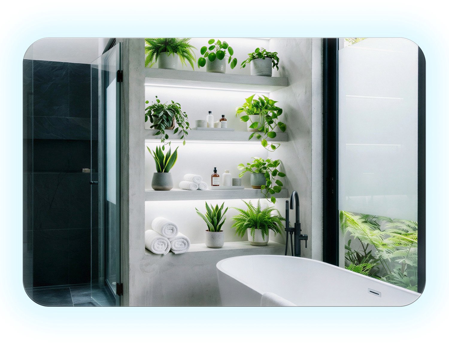WallMuralia Rechthoekige wandspiegel met afgeronde hoeken - 40x60 cm - Koel LED licht - Spiegel met LED verlichting - Minimalistisch Spiegel - Toiletspiegel Met Licht Koel licht