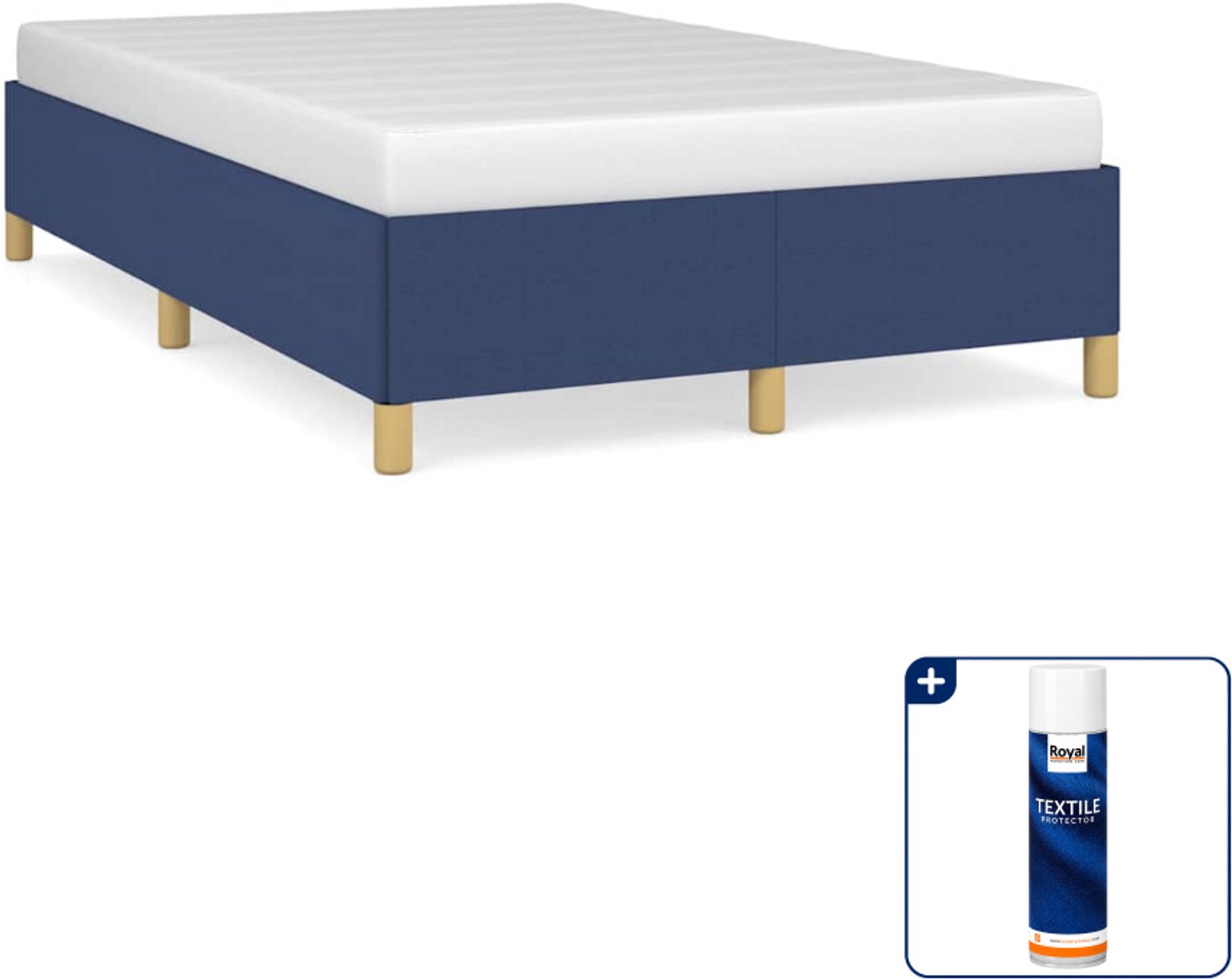 vidaXL bedframe 120 x 200 cm - stof - blauw - Inclusief textielbeschermer 500 ml