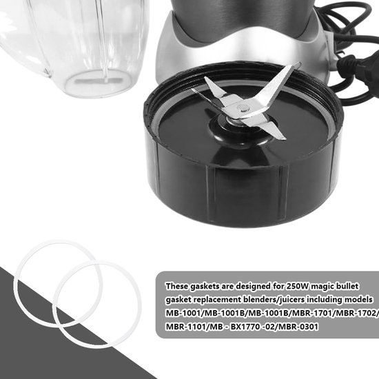 Staafmixeraccessoire - 8 stuks - Rubberen afdichtingen - Wit — afbeelding 5