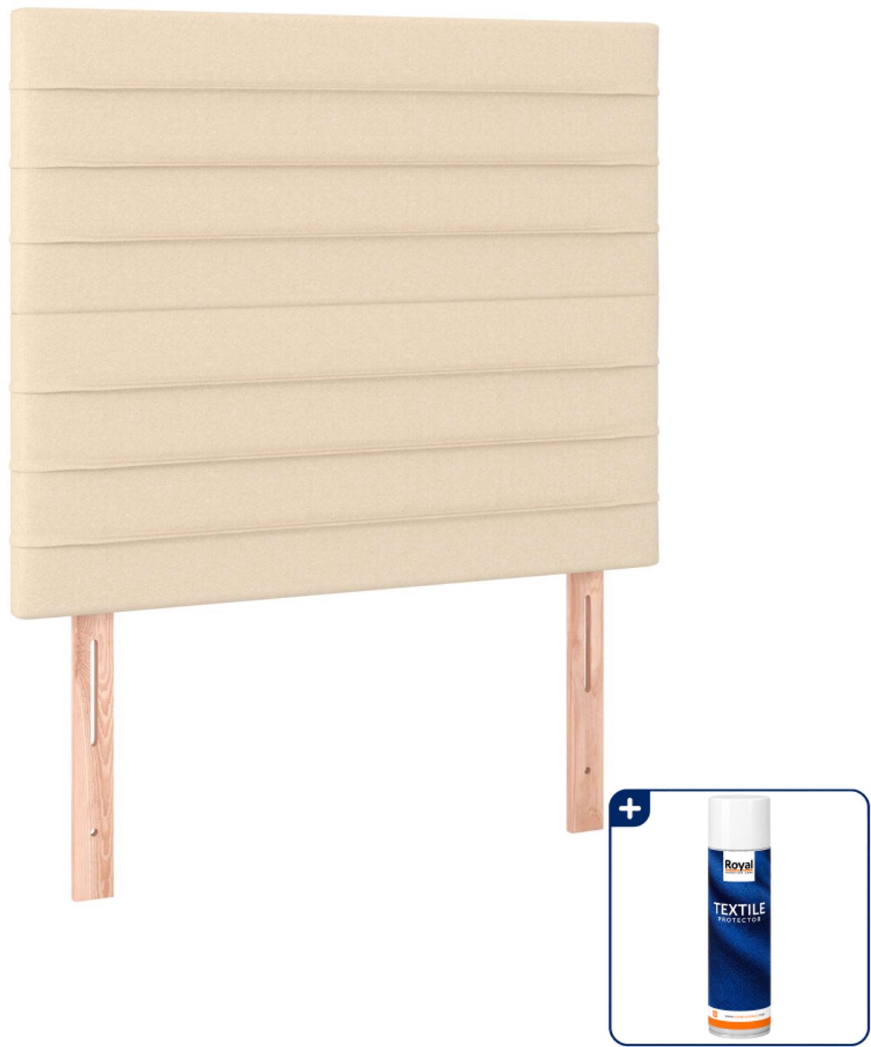 vidaXL boxspring met matras 120 x 190 cm - stof - crème - Inclusief textielbeschermer 500 ml
