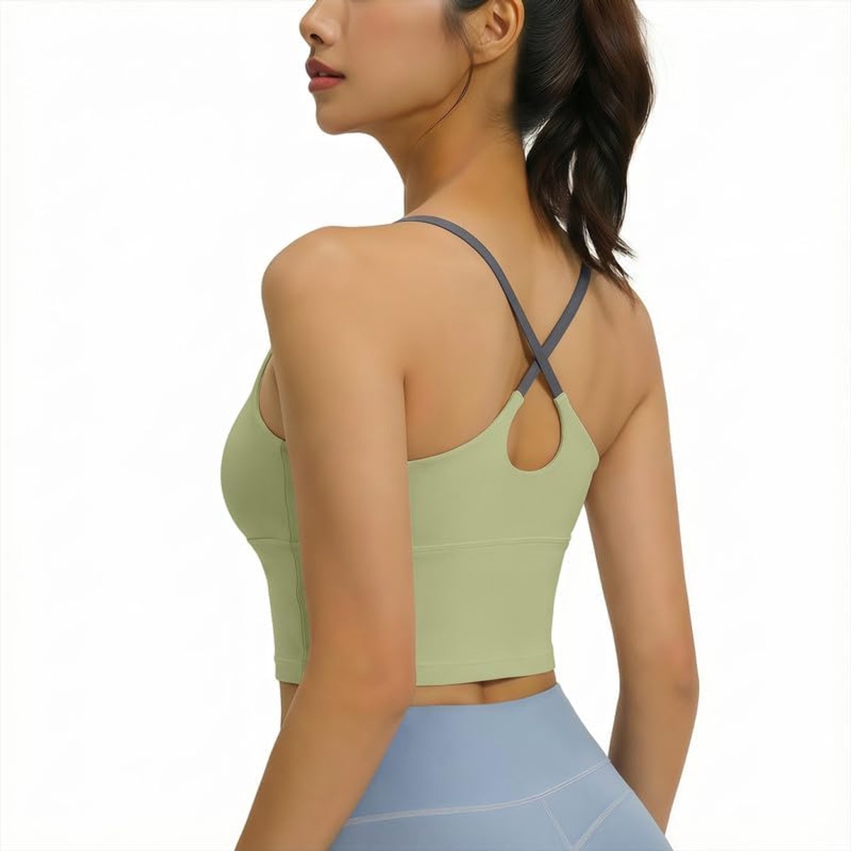 Sporttanktop voor dames, met geïntegreerde beha, yoga, tanktop, mouwloos, licht, fitnessshirt, sportbovenstuk, voor zomer, gym, workout