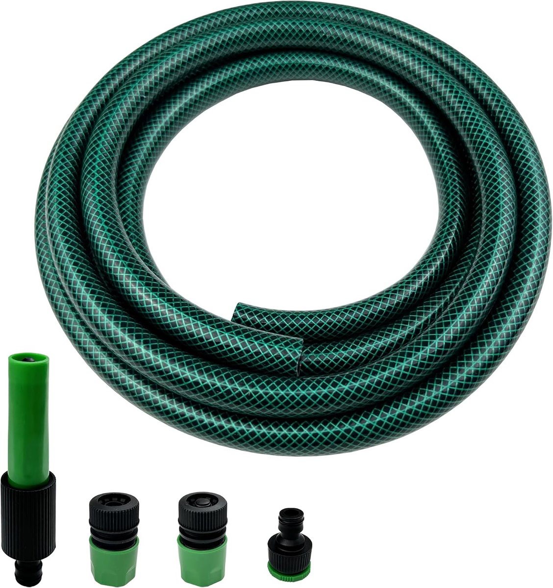 Korte PVC‑tuinslang met kunststof snelkoppeling