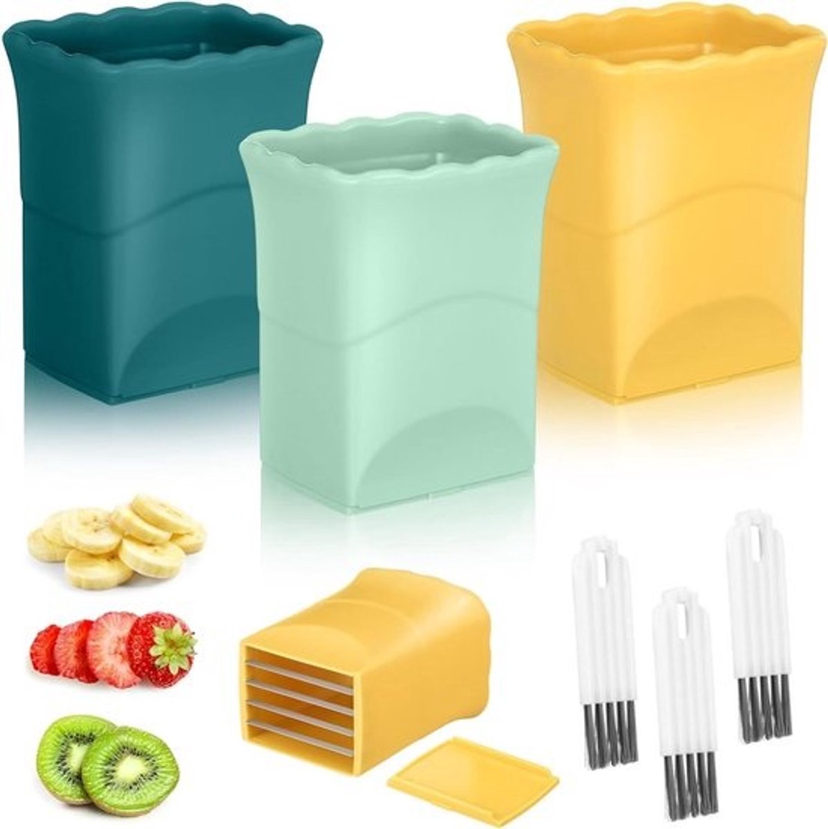 Fruit Aardbei Snijmachine - Keukengadget Fruitsnijder - Snel Fruit Snijden - Eenvoudige Bediening - 8.5 x 7 x 6 cm