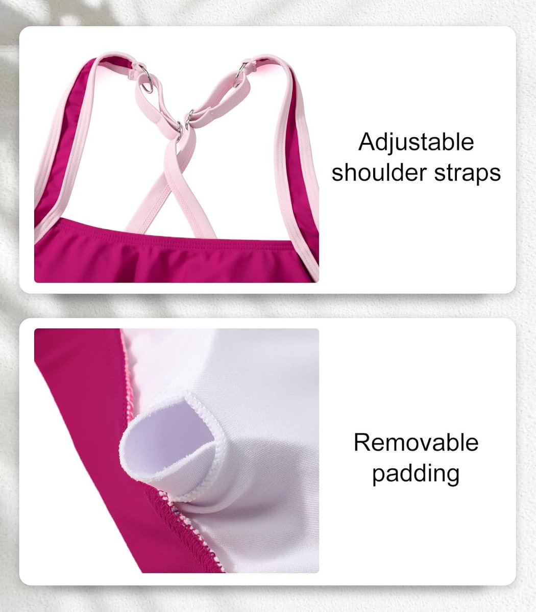 Tweedelig badpak voor dames, halfhoge taille, effen, tweedelig, bikini, gevoerd, sportief