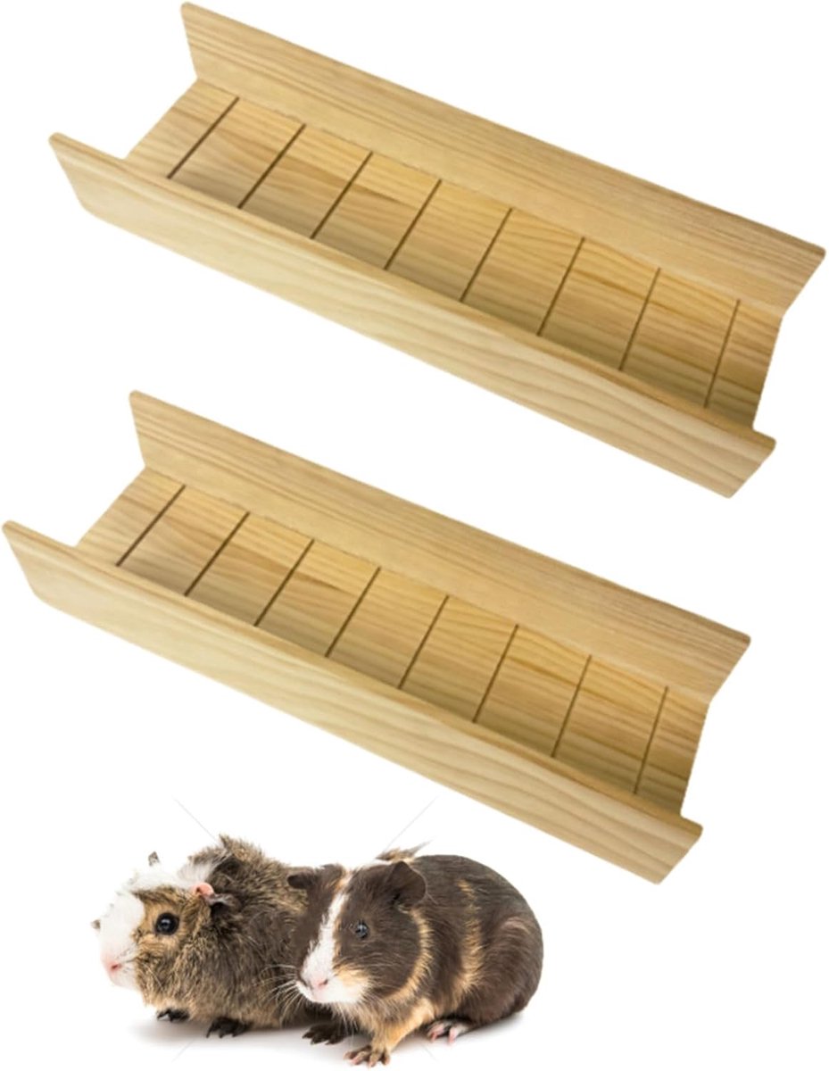 2 Stuks Houten Klimladder & Klimbrug voor Kleine Huisdieren - Speelgoed & Accessoires voor Cavia's, Hamsters, Ratten, Chinchilla's en Eekhoorntjes
