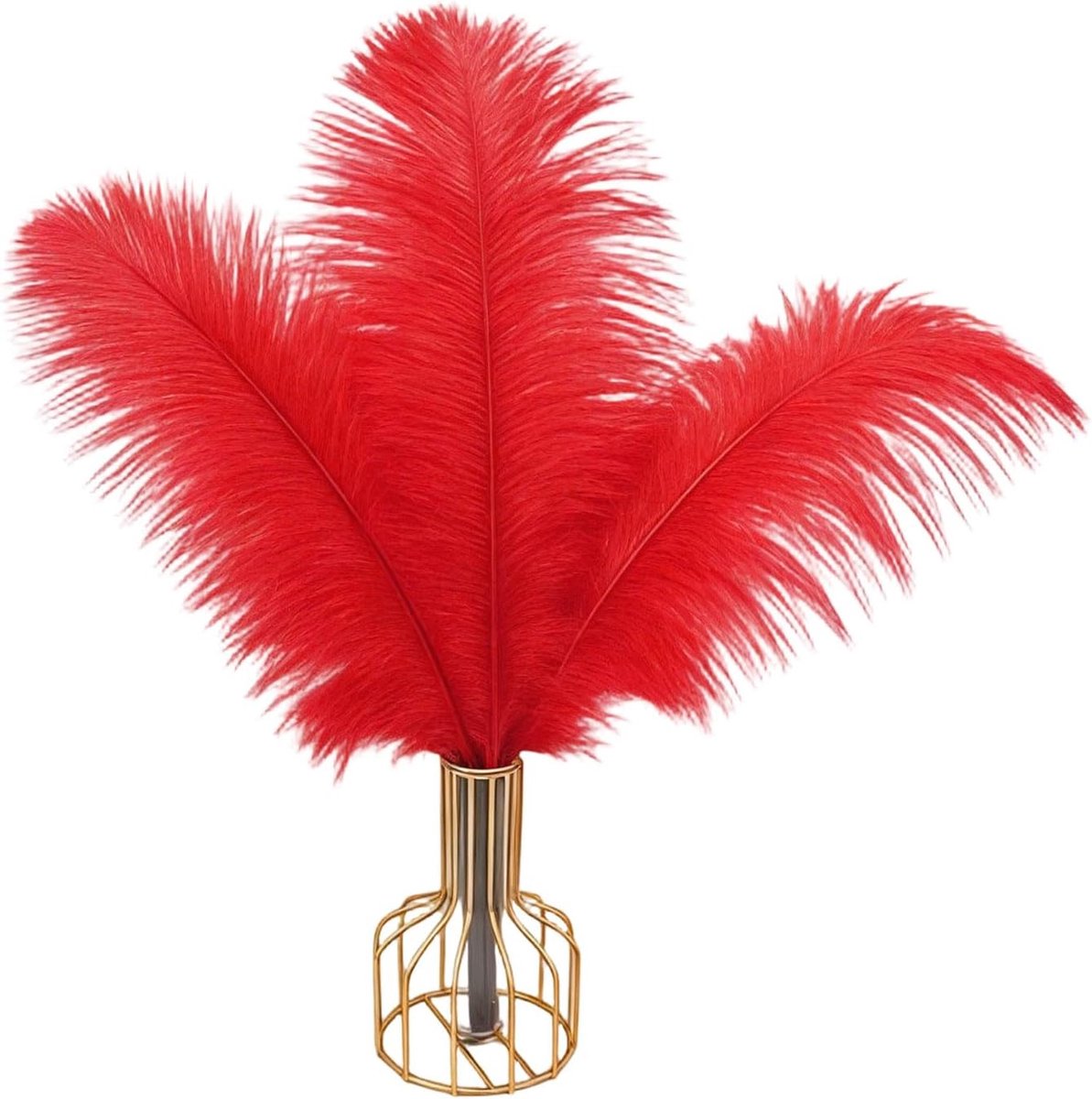 Veren, natuurlijk, handwerk, 25-30 cm, veer voor bruiloftscentra, decoratie voor thuis, naaien, handwerk, kostuums, themafeesten, kerstdecoratie (25-30 cm, rood)