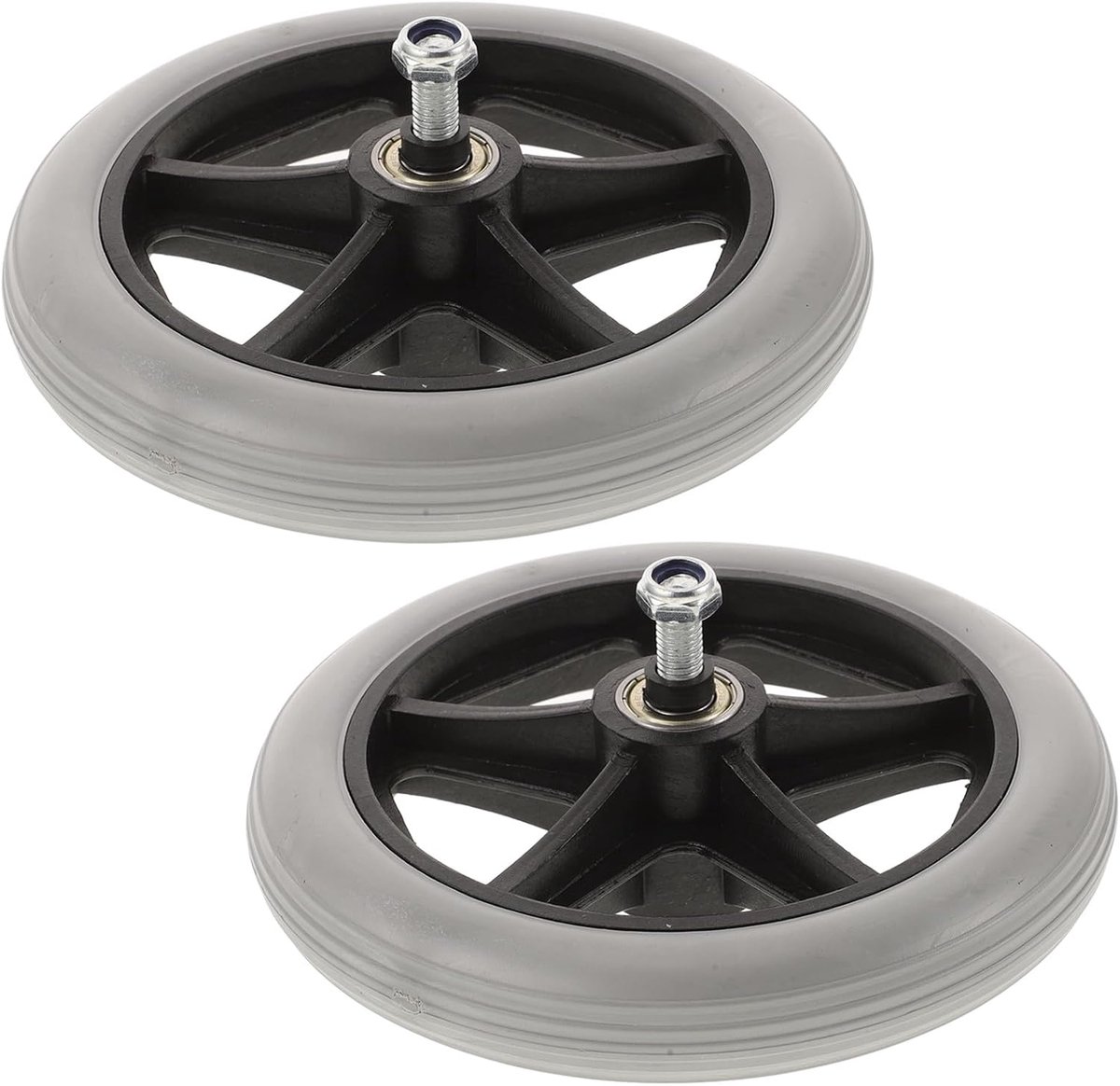 Wielen 6 inch massief rubber universeel wiel met lager voor rolstoel accessoires voorzijde