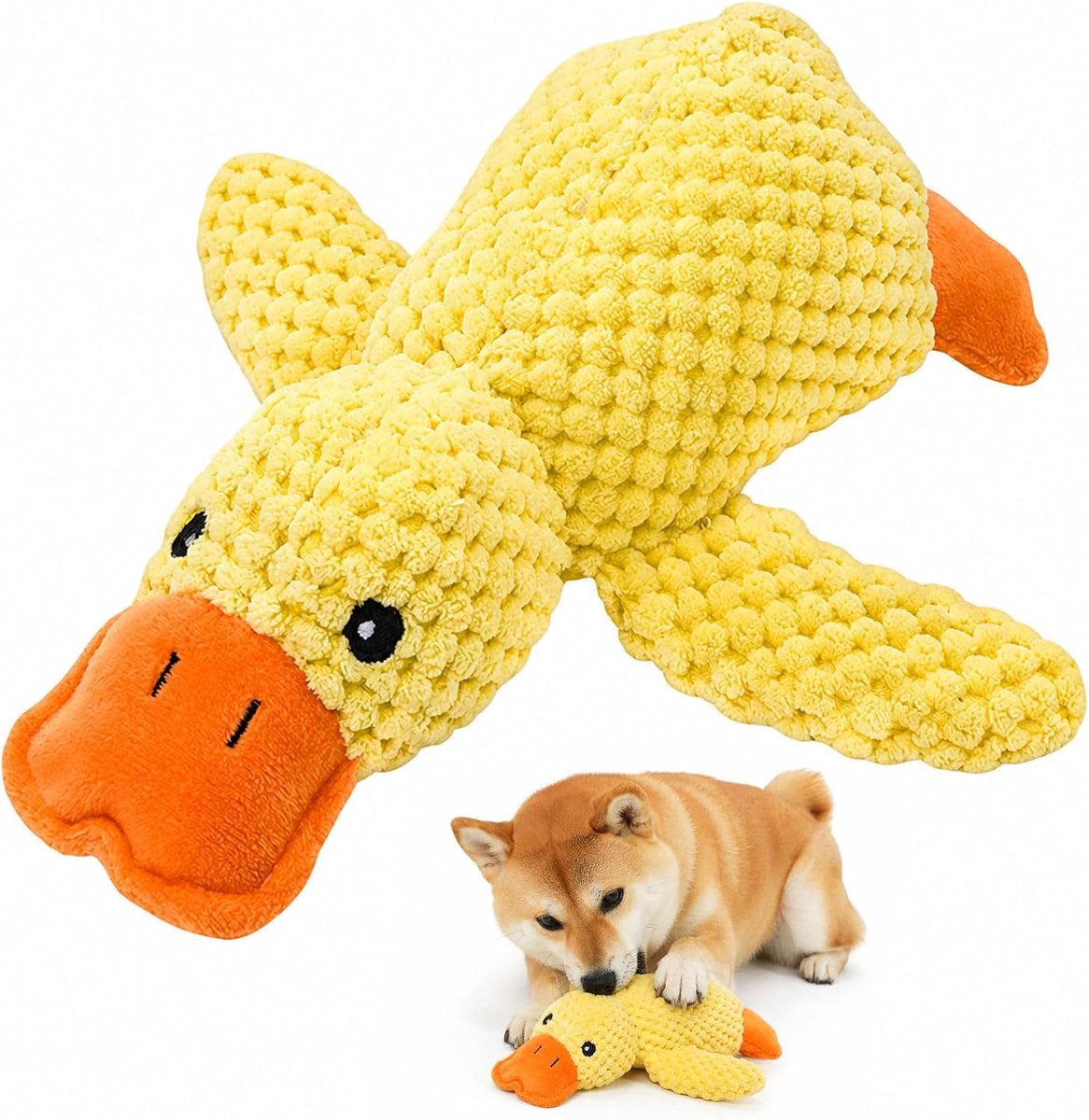 anti-stress speelgoed voor honden, onverwoestbaar speelgoed, piepspeelgoed in eendvorm, voor kleine, middelgrote en grote honden