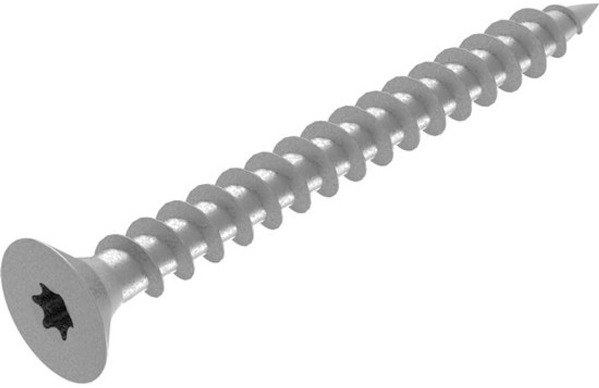 Spaanplaatschroeven RVS V2A 6x60mm Met Volledige Draad TX Aandrijving - 100 Stuks