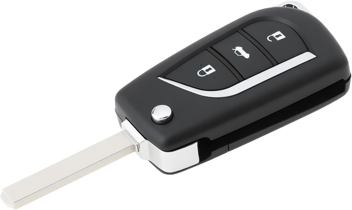 3-Knoppen Flip Auto-sleutelbehuizing Compatibel met Toyota Auris Aygo Yaris Verso Corolla Blanco