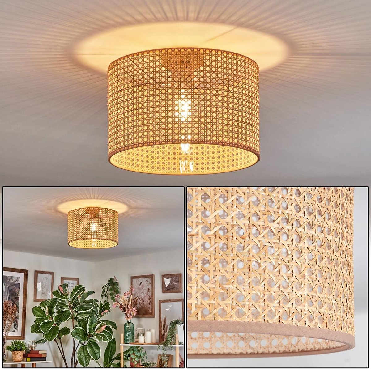 Plafondlamp Bruin, Natuurlijke kleuren, 1-licht