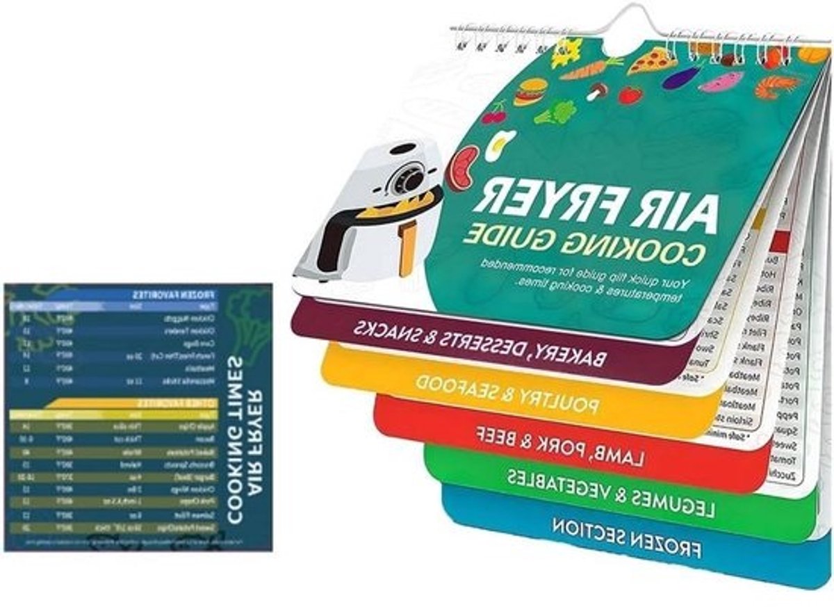 Receptenboek - Kookgids - Airfryer Gebruik - Magnetische Planner - 18 x 15 cm - Afgebeeld