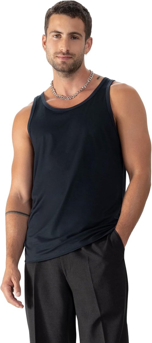 T-shirts zonder mouwen marineblauw L(6)
