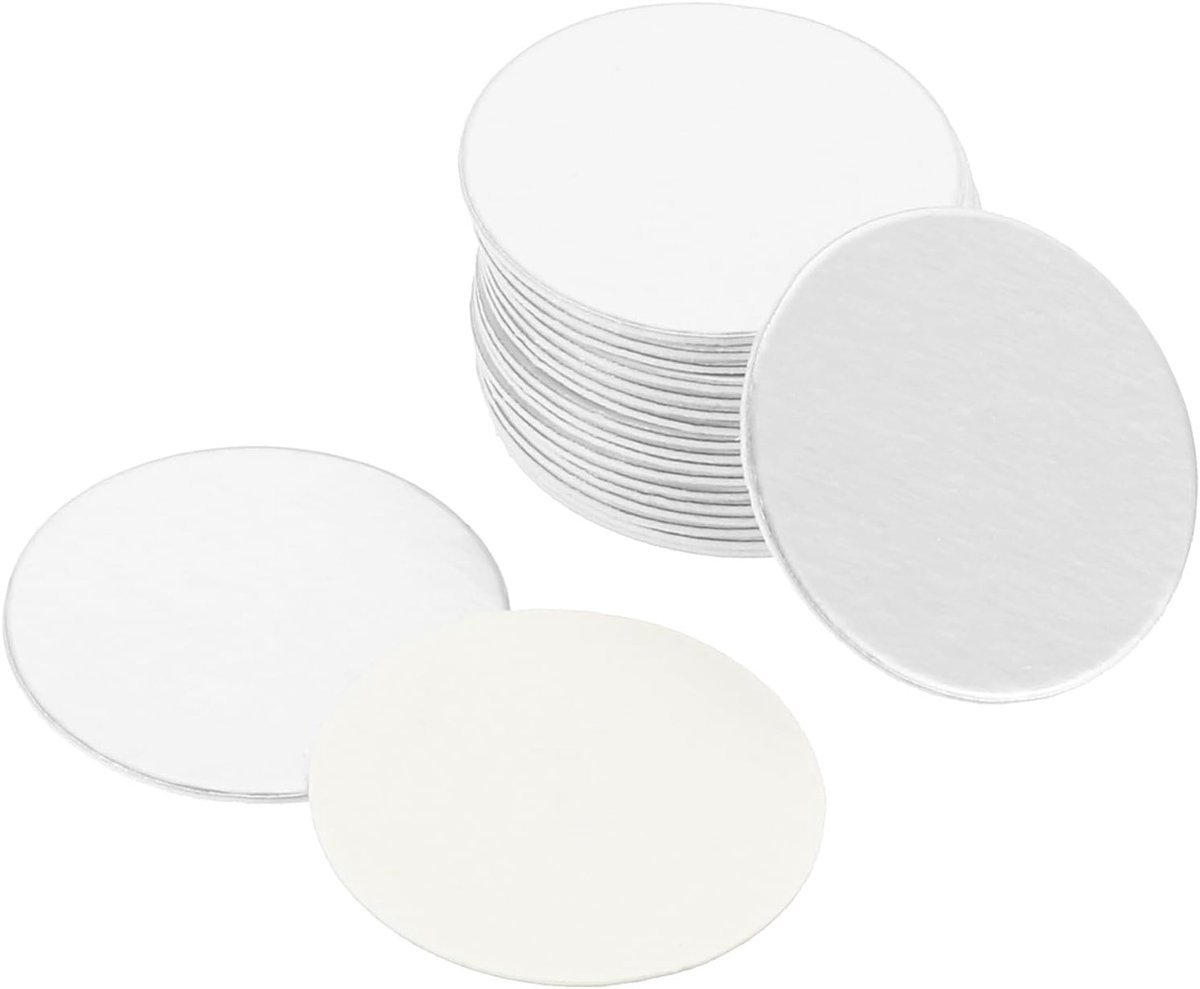 20 mm/0,78 inch, 150 stuks aluminium foliedoppen, liner, duurzaam, gemanipuleerde inductie, verzegelingsfolie voor PE/HDPE-plastic fles, potdeksel