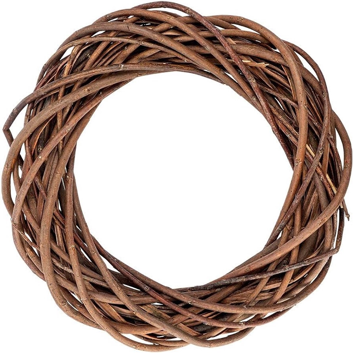 Rieten krans, 30 cm diameter, 6 cm hoog, ongeschilde takken