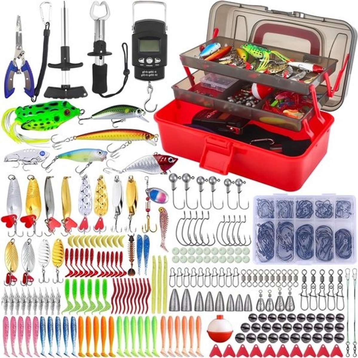 Hengelaccessoireset - Visuitrusting - Vissen Voorbereiden - 314 Delige Set - 28x12x14cm - Kleurrijk