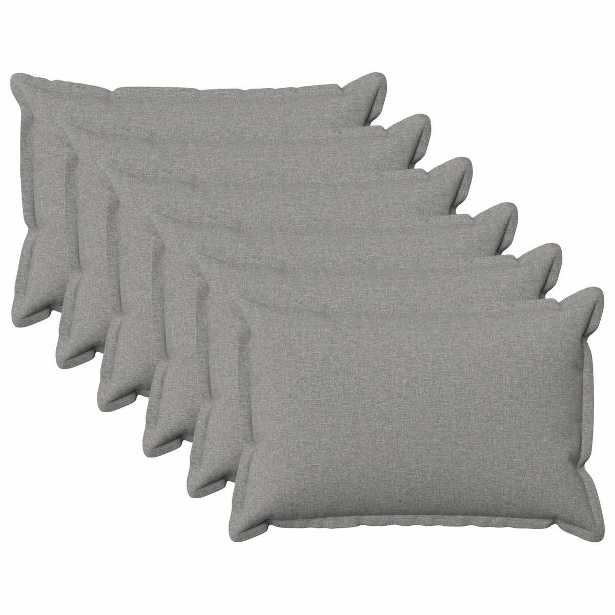 vidaXL Dekenkussen - 6 - st - HOUTEN - Wolkgrijs - 30 - x - 50 - cm - Faux - Linnen Wolkengrijs