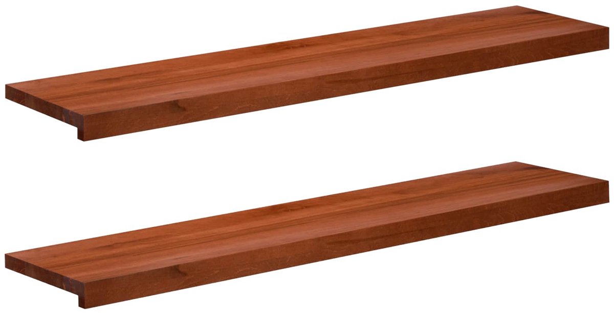 vidaXL - Traplopers - 2 - st - 120 - x - 25 - x - 2 - cm - Bruin - Massief - beukenhout