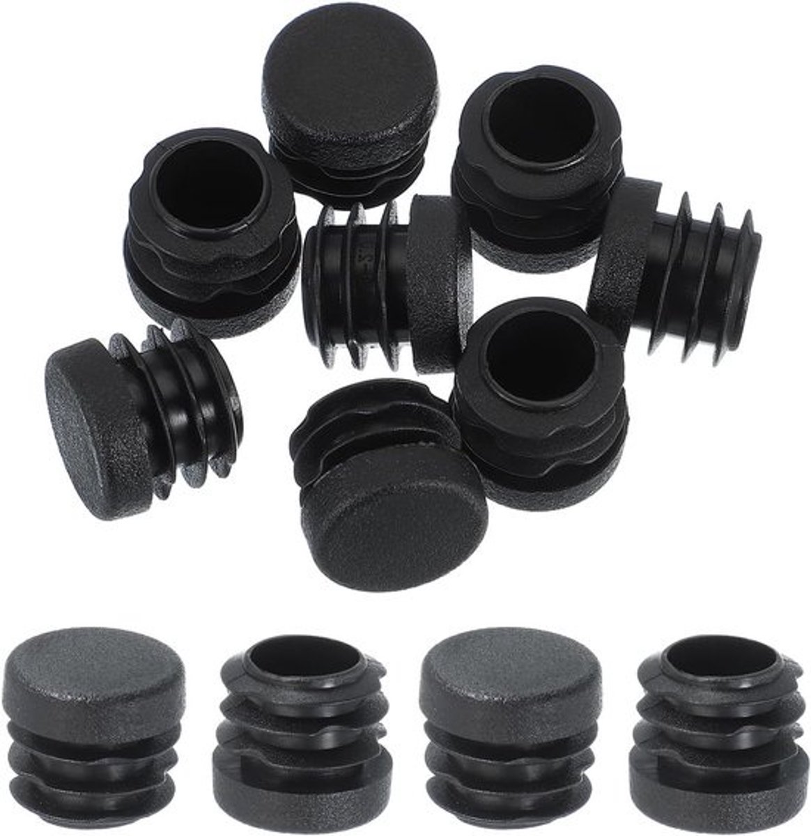 Plastic Eindkappen - Ronde Gat Plug - Meubel Bescherming - Waterdicht Slijtvast - 19 mm Buis - Zwart