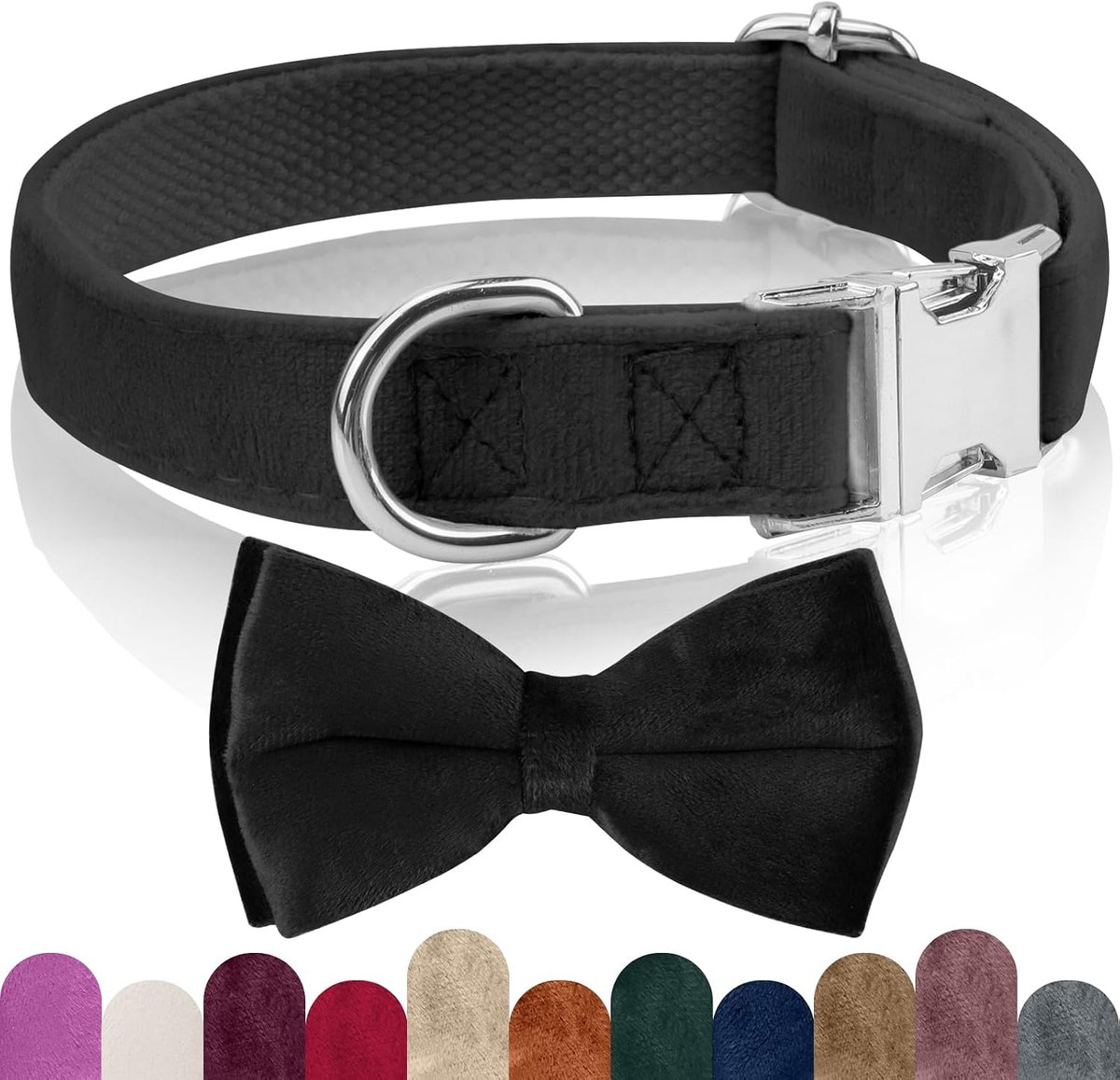 hondenhalsband met afneembare hondenvlinderdas, comfortabel verstelbare fluwelen hondenhalsband, geschikt voor honden, kleine, middelgrote, grote honden, voor bruiloften, verjaardagen