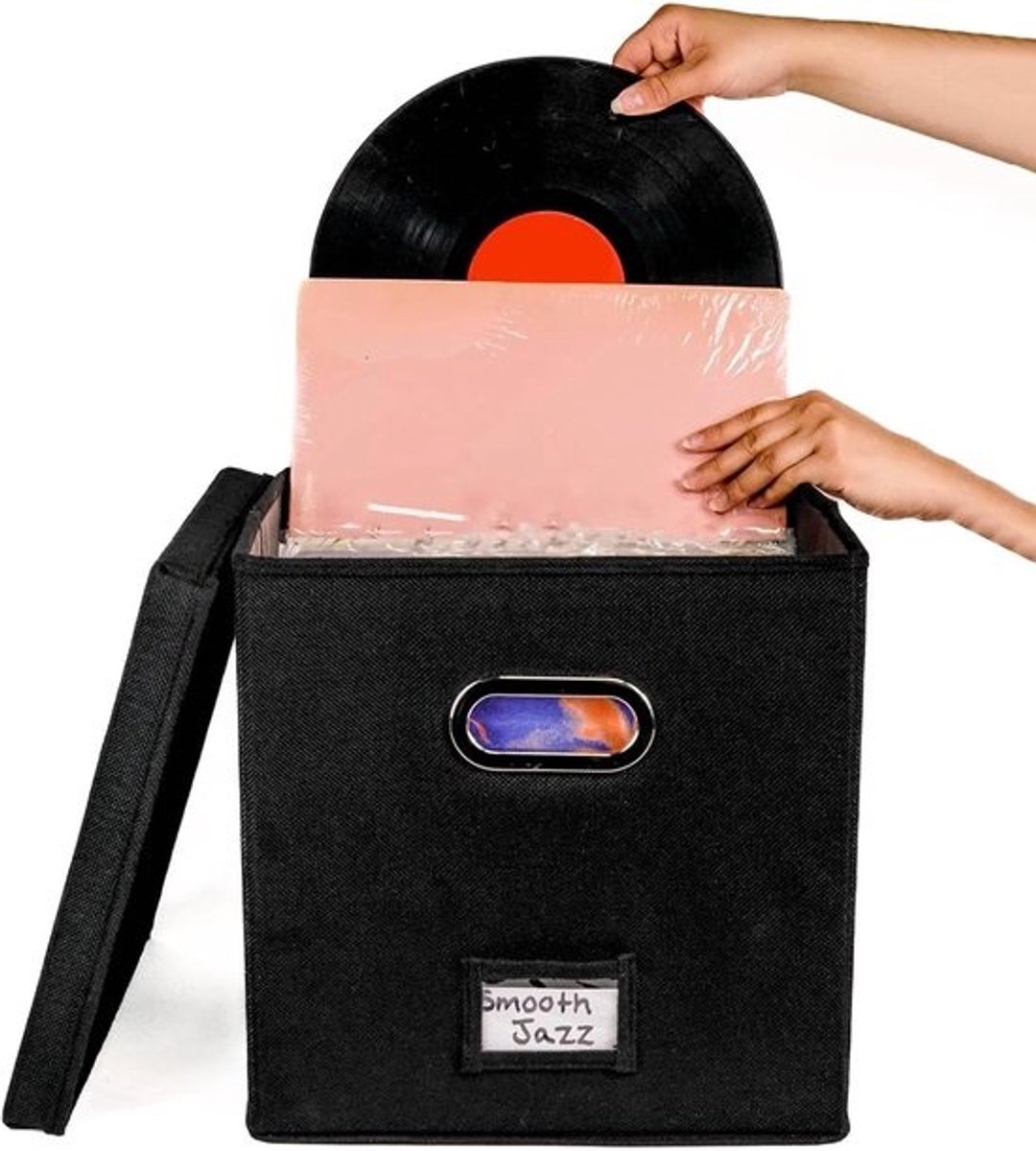 Vinyl Opbergdoos - Disc Storage Organizer, Album Disc Box | Album Opbergdoos Met Deksel En Handvat, Decoratieve Verhuisdoos voor Opslag