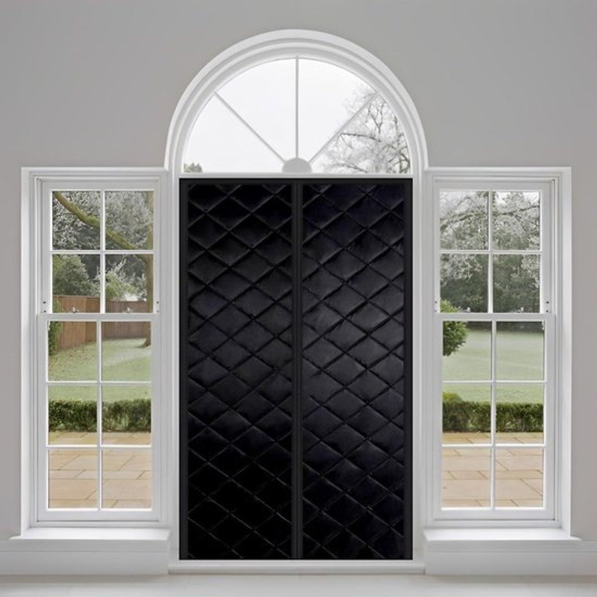 Winterthermische deur, 125x180cm Zelfsluitende Geluiddichte het Schermdeur van de Privacy Hands Free voor Patio, Keuken, Slaapkamer, Airconditionerruimte,Zwart