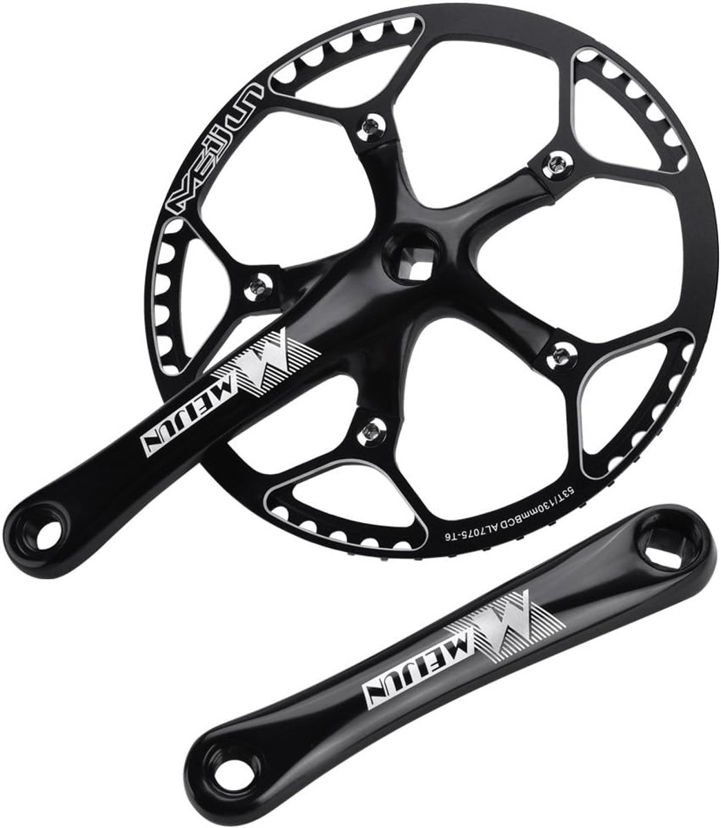 Dailygoods - Crankstel voor Mountainbike - 53T Singlespeed - Lichtgewicht Aluminium - Zwart - Crankset Accessoires - Duurzaam en Betrouwbaar - Geschik