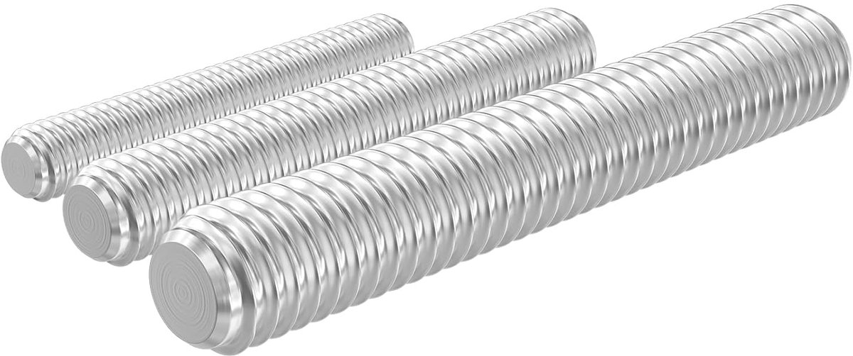 12 stuks draadstangen M6 × 50 mm 304 roestvrij staal A2 V2A volledige schroefdraad DIN 976