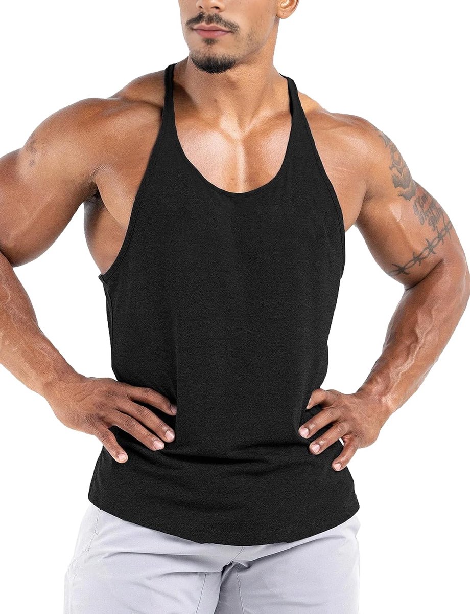 Tanktop voor heren, sneldrogend, elastisch, spiertraining