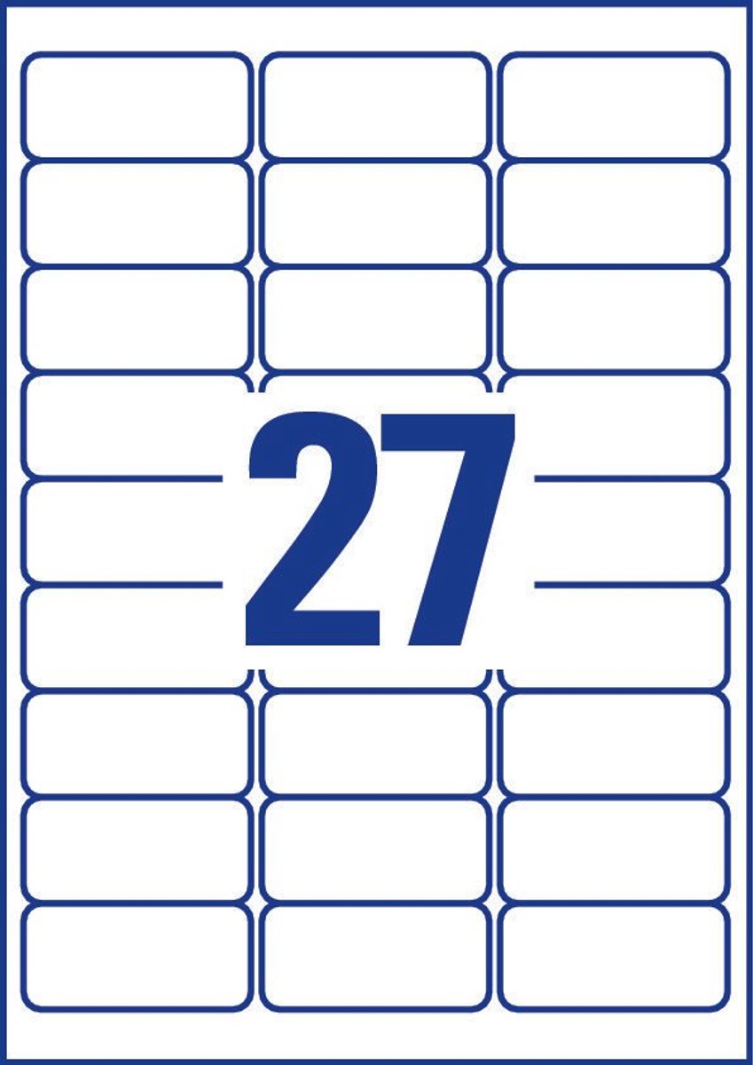 Avery L4737REV-25 etiket Afgeronde rechthoek Verwijderbaar Wit 810 stuk(s)
