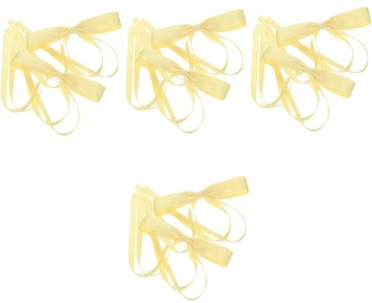 Grote Haarspeldjes Met Strik - Haaraccessoires Dames - Bruiloft Feest - Kant Materiaal - 15 x 26 cm - Geel
