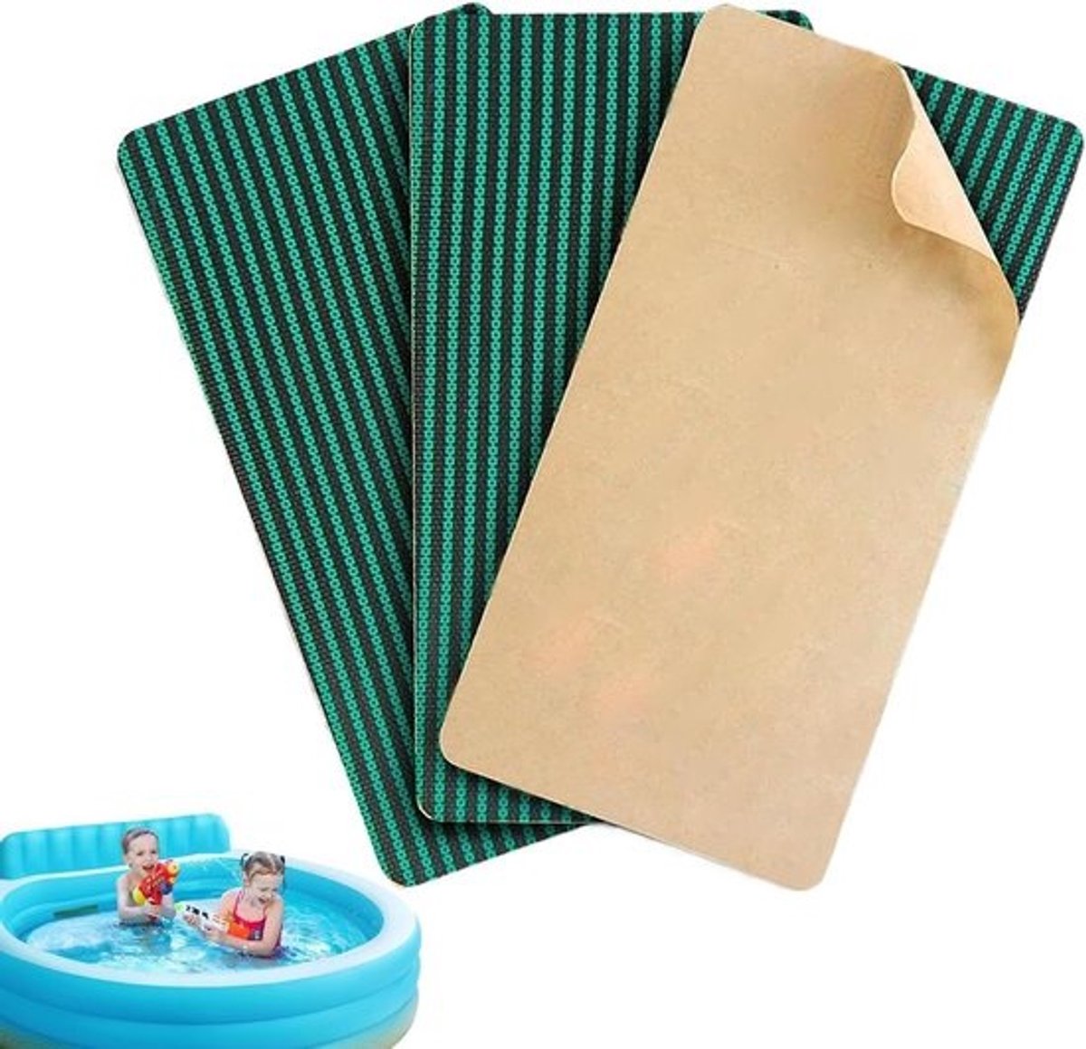 Zwembad reparatieset - Vijverfolie patch - Lekkages dichten - Scheurvast weefsel - 20 x 10 cm - Zwart