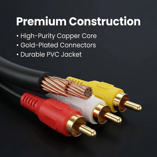 Kabel voor Nintendo 64 N64, GameCube GC & Super Nintendo SNES – Composite RCA Audio Video Kabel 1,8m – Ersatz Videoanschluss für TV & Monitor — afbeelding 4