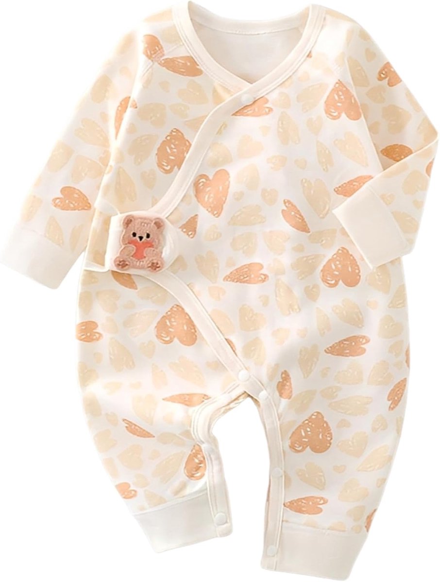 Babyrompertjes voor baby's, eendelig pak, pasgeborenen, uniseks, jongens, meisjes, jumpsuit met lange mouwen, 100% katoen, zacht en comfortabel