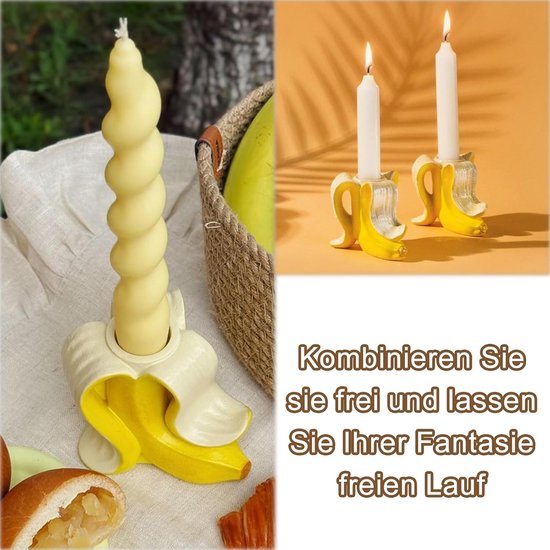 2 stuks bananenkaarsenhouder, siliconen vorm voor kaarsenhouders en doe-het-zelf steunonderdelen — afbeelding 3