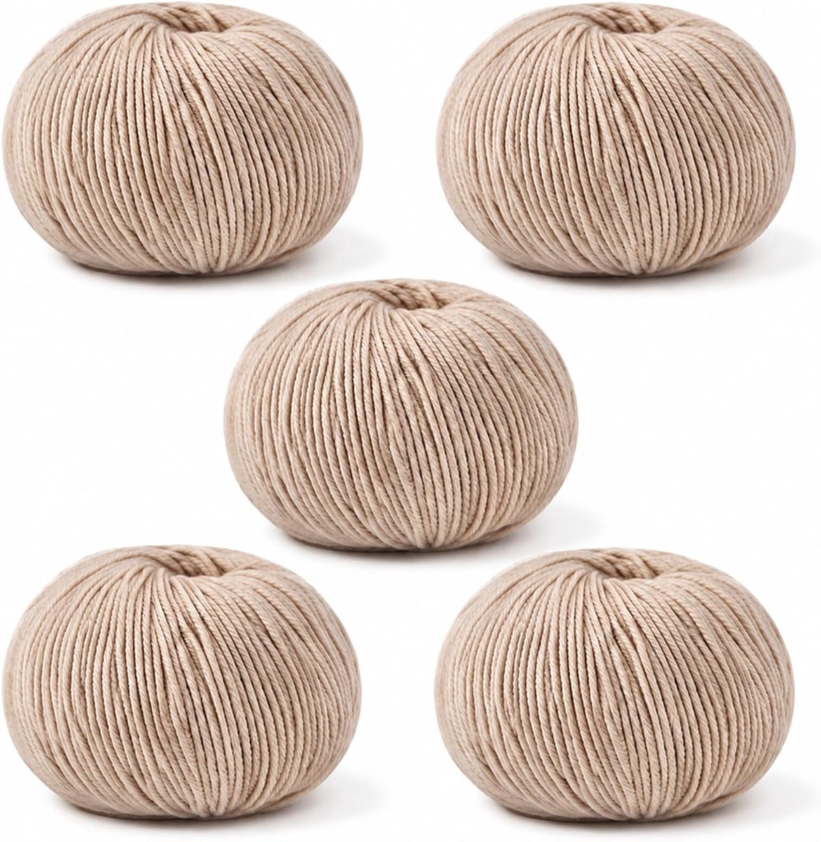 Merinowol om te breien 500 g (5 x 100 g), babywol zacht, licht kaki