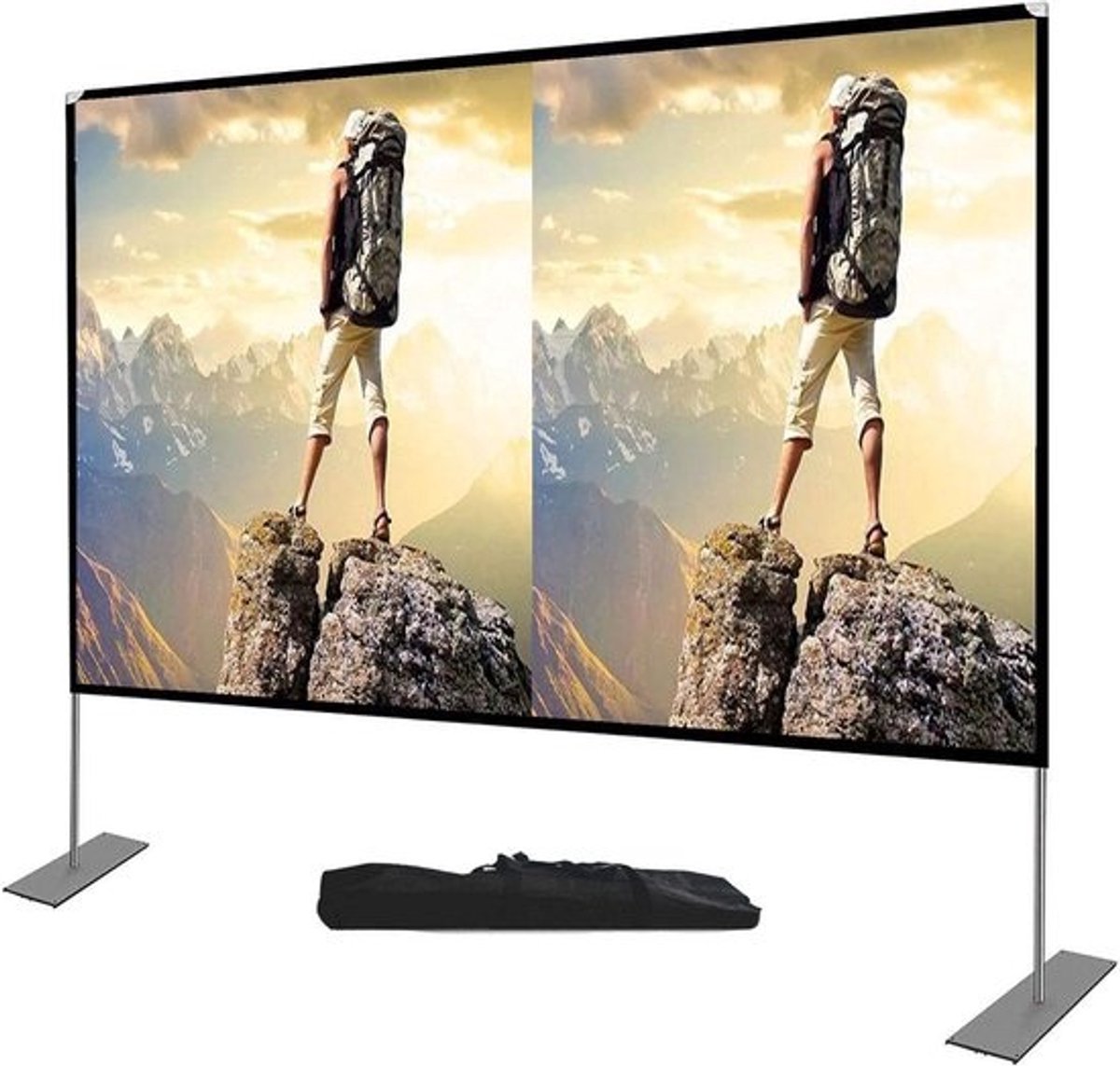 80 Inch-120 Inch Draagbaar Projectiescherm,Projectorscherm Met Stand 16:9 HD 4K Outdoor Indoor Projectiescherm,Voor Home Cinema En Outdoor Projectiescherm