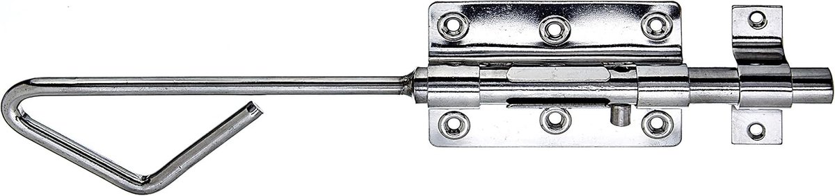 Bout-sluitgrendel | met bevestigde lus | rvs | plaat 100 x 65 mm | bout-Ø15,5 x 320 mm
