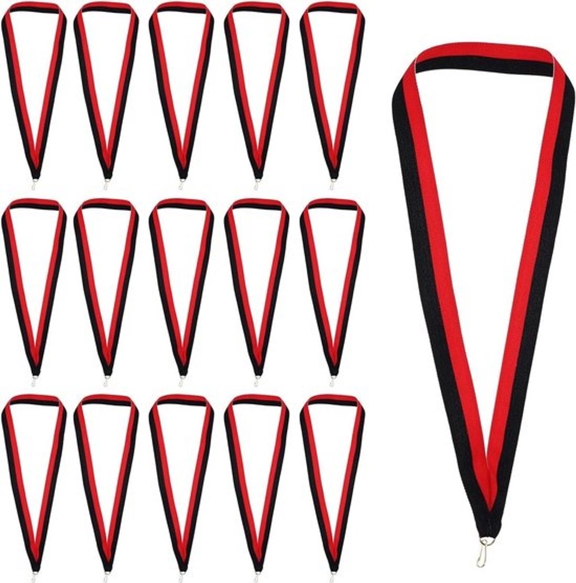 Award Neklinten - Medaille Koorden - Prestaties Vieren - Met Afneembare Clip - 43 x 22 cm - Zwart/Rood